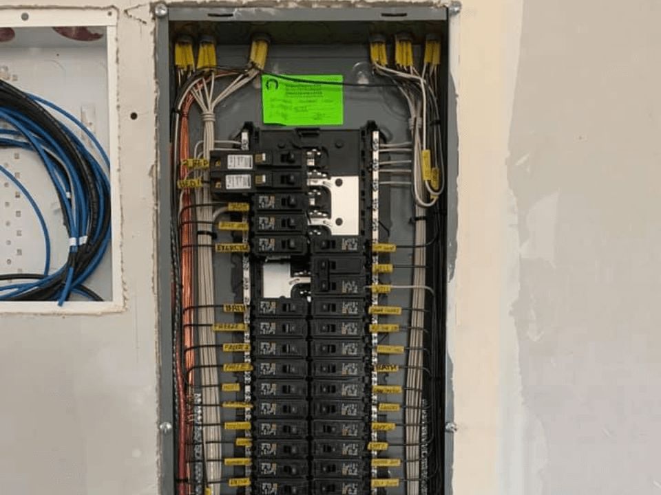 picture of the residential breaker box panel - electrician work in rigby id by platinum electric