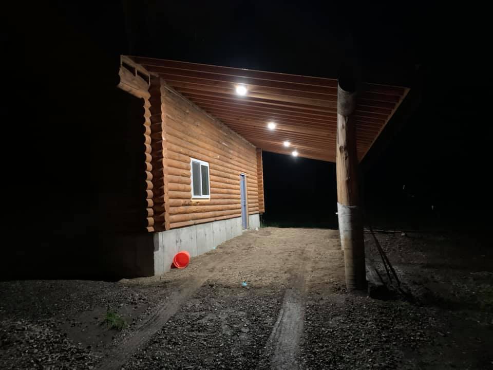 A picture of a house lighting work at night - Platinum Electric Rigby ID Electrician